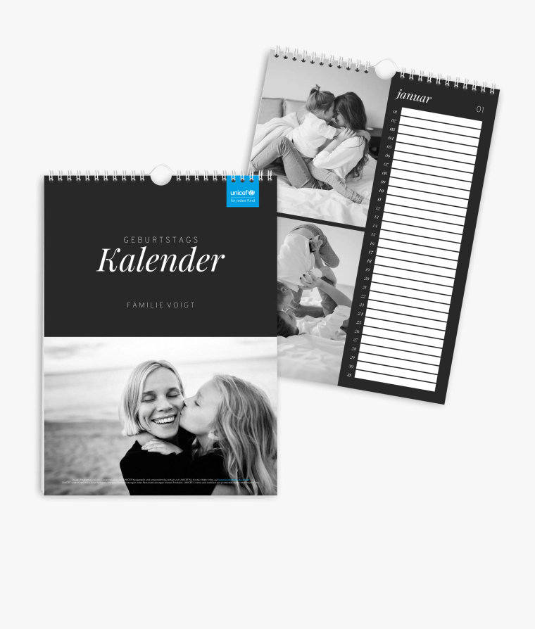 Terminkalender Noir Essence · UNICEF