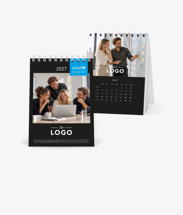 Tischkalender Minimal Black · Geschäftlich · UNICEF