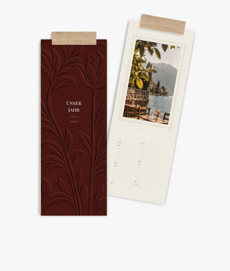 Küchenkalender Papierpoesie in Prägeoptik - Rot