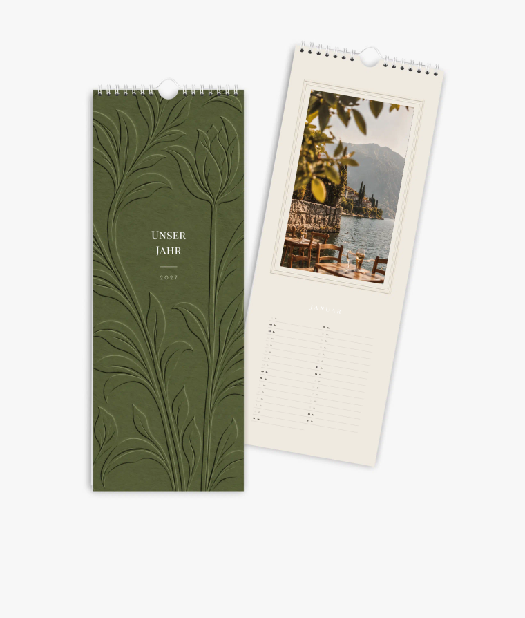 Küchenkalender Papierpoesie in Prägeoptik - Grün