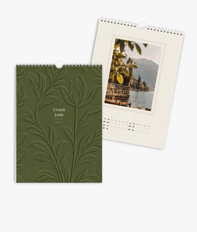 Wandkalender Papierpoesie in Prägeoptik - Grün