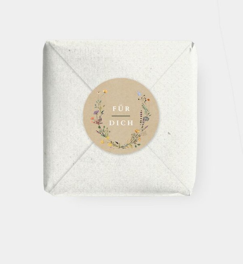 Geschenkaufkleber Hochzeit Blütengarten