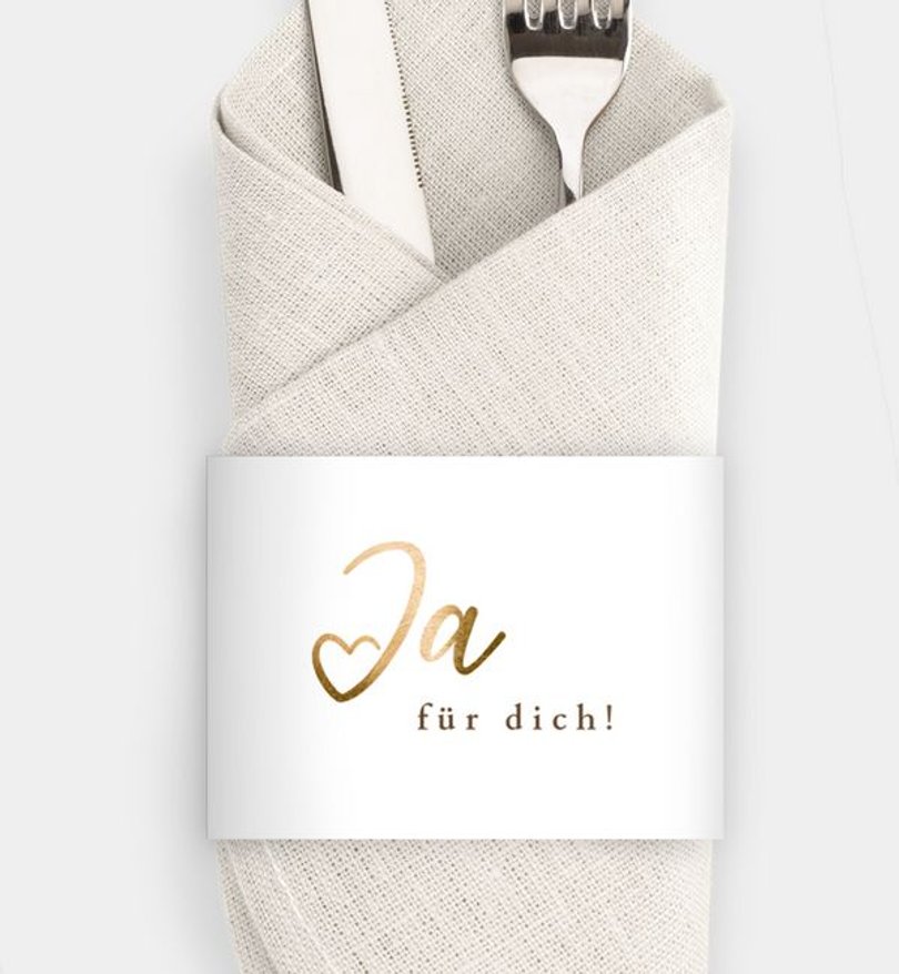 Besteck Servietten-Zubehör Hochzeit Ja · Mitten ins Herz