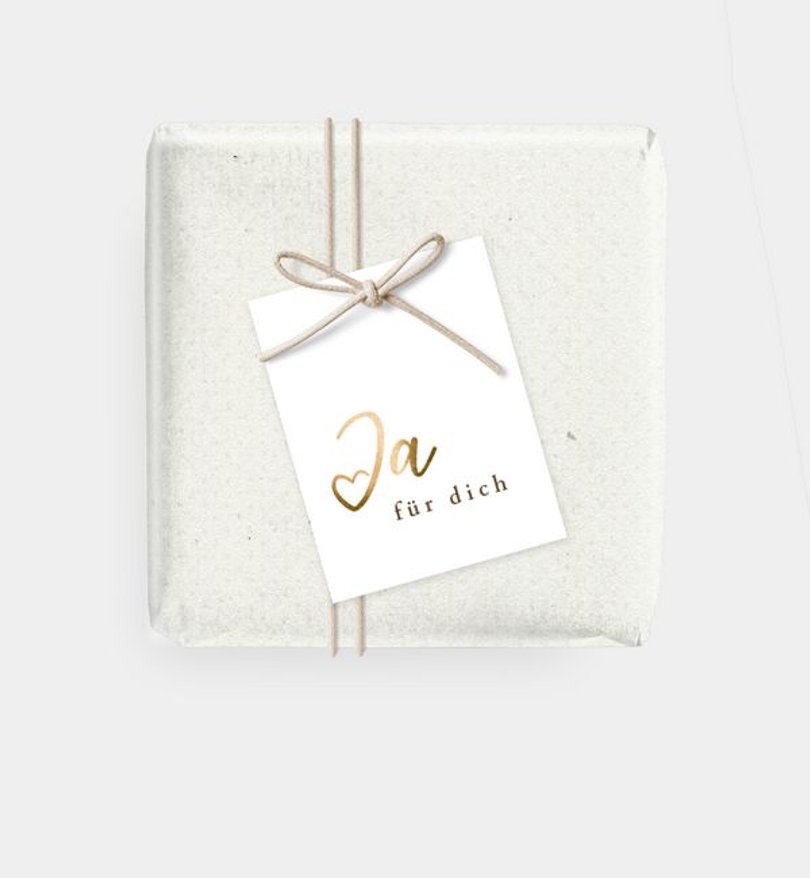 Geschenkanhänger Hochzeit Ja · Mitten ins Herz