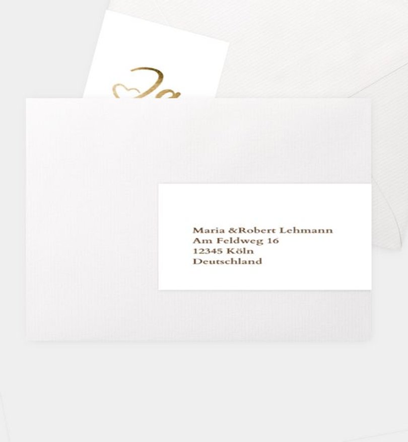 Adressaufkleber Hochzeit Ja · Mitten ins Herz
