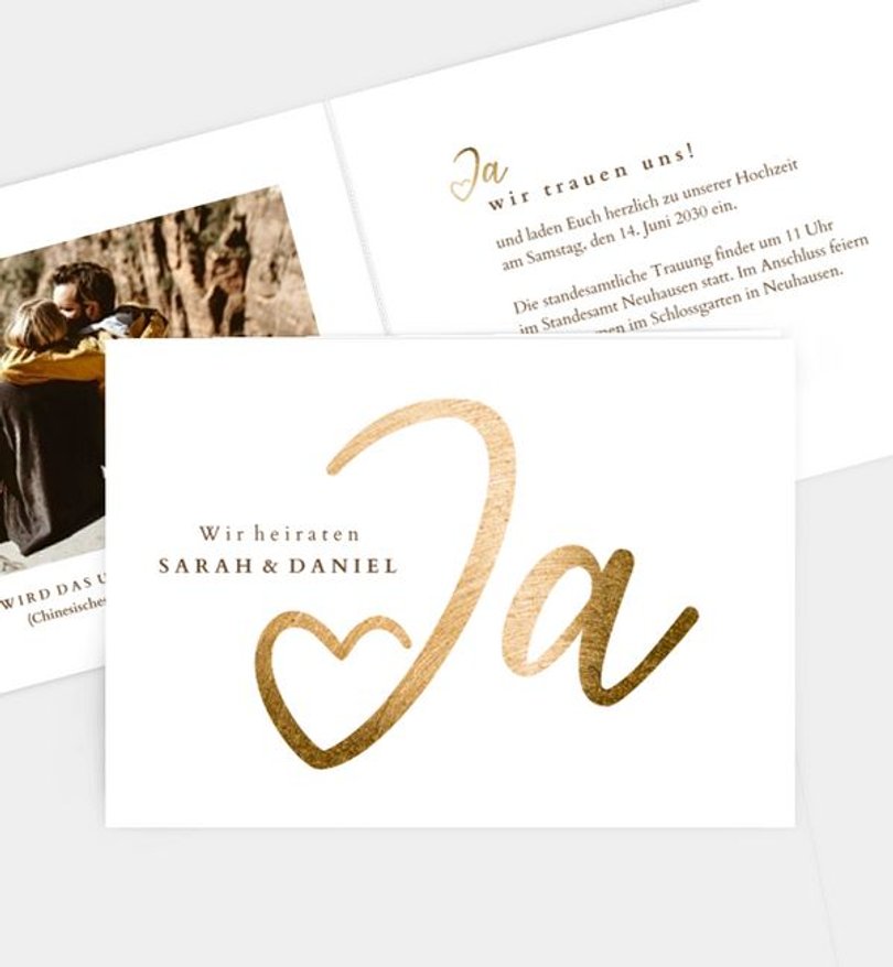 Einladung Standesamt Hochzeit Ja · Mitten ins Herz