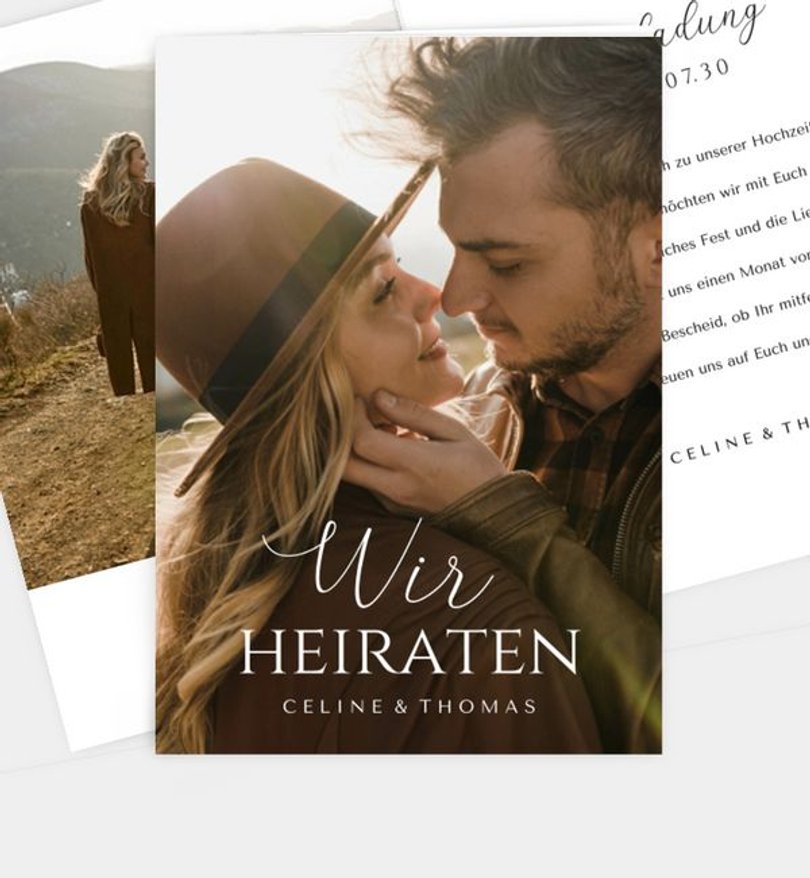 Einladungskarte Hochzeit Elegant photo