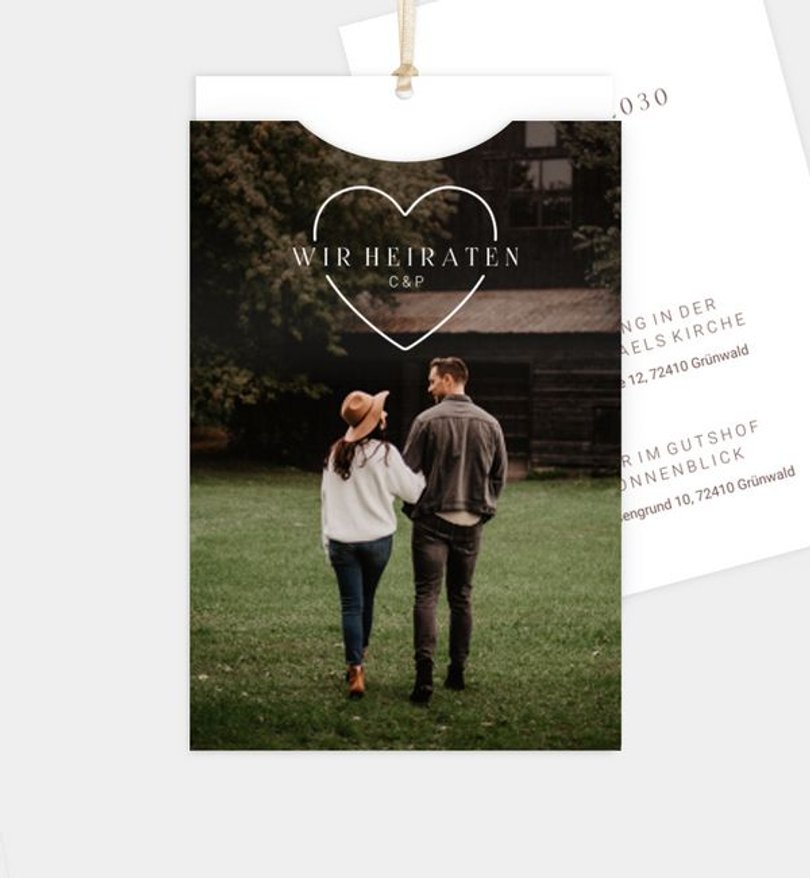 Einladungskarte Hochzeit Full with Love