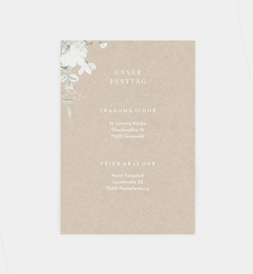 Einlegeblatt bedruckt Hochzeit True Love