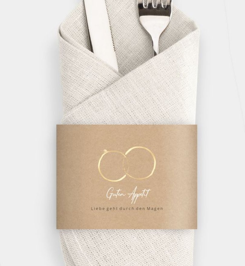 Besteck Servietten-Zubehör Hochzeit Ringe