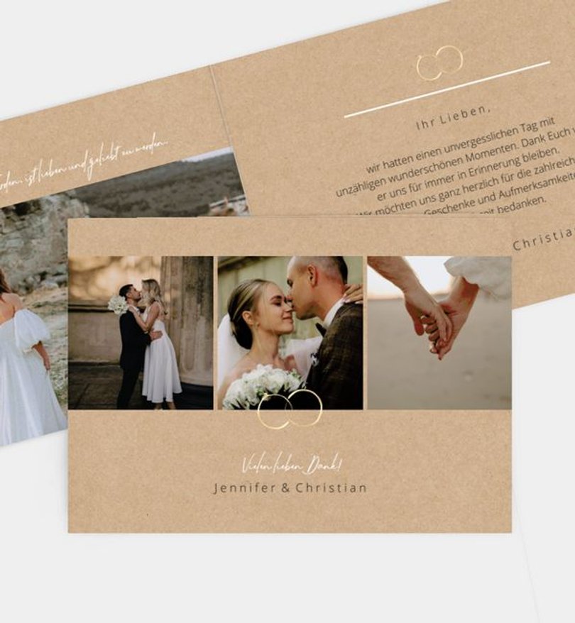 Dankeskarte Hochzeit Ringe