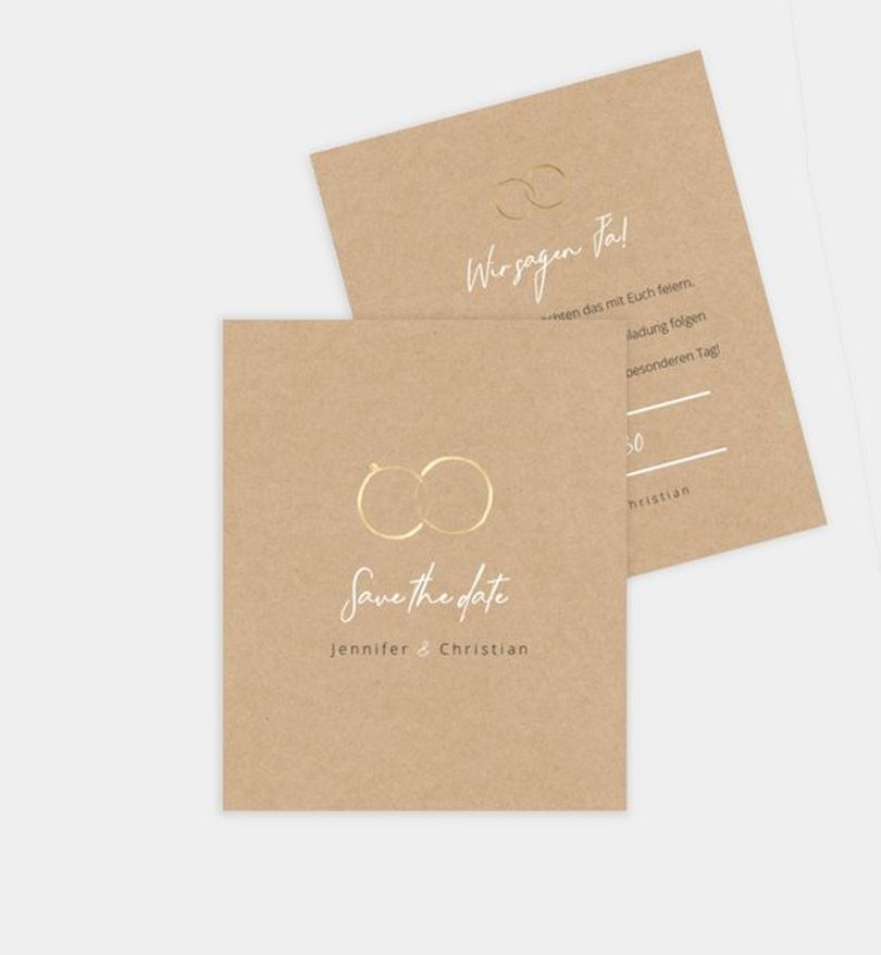 Save-The-Date Karte Hochzeit Ringe
