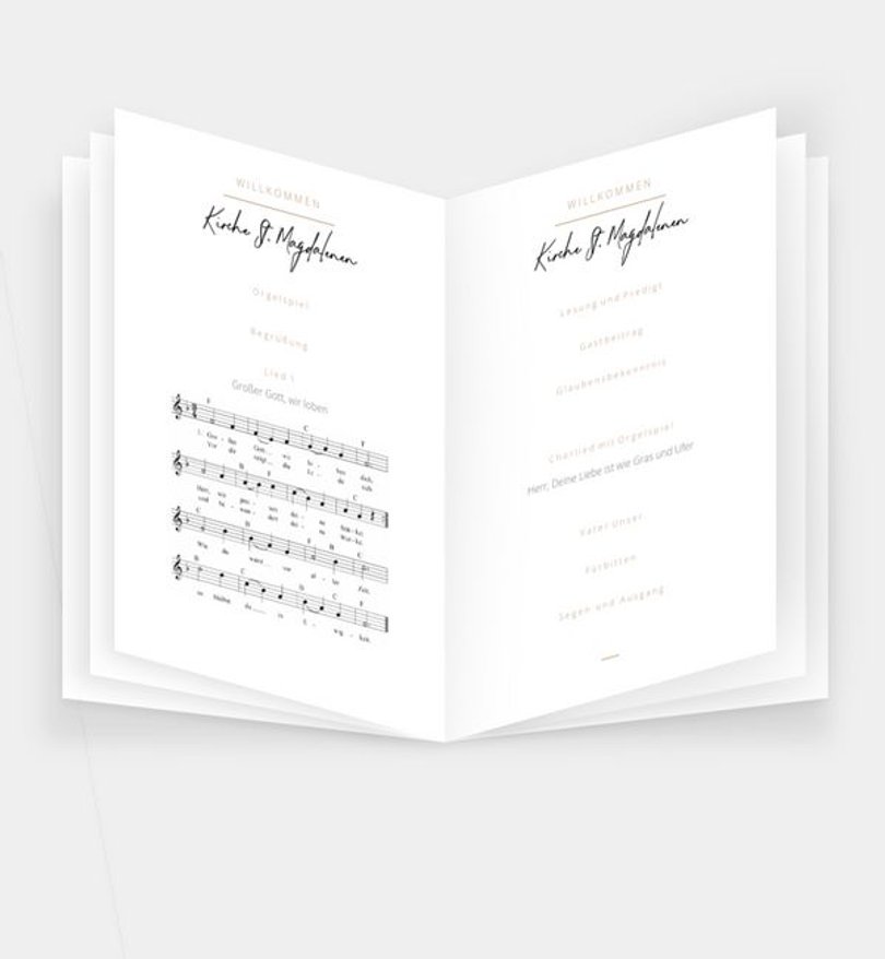Einleger - Kirchenheft Hochzeit Ringe