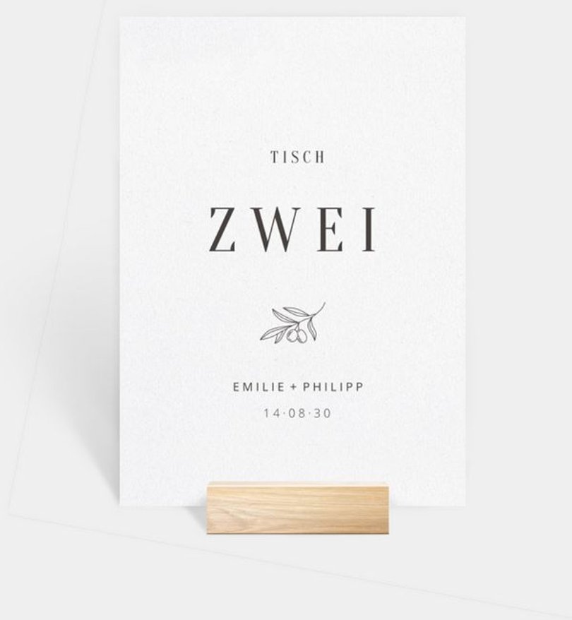 Tischnummer Hochzeit Modern Wedding