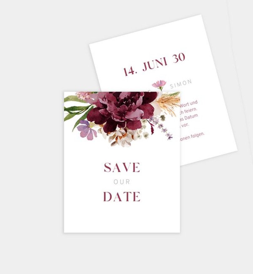 Save-The-Date Karte Hochzeit Delicate Bouquet