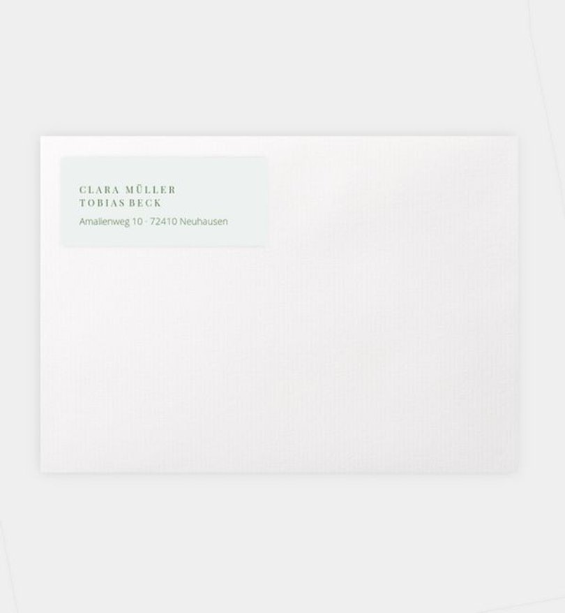 Absenderaufkleber Hochzeit Green Romance