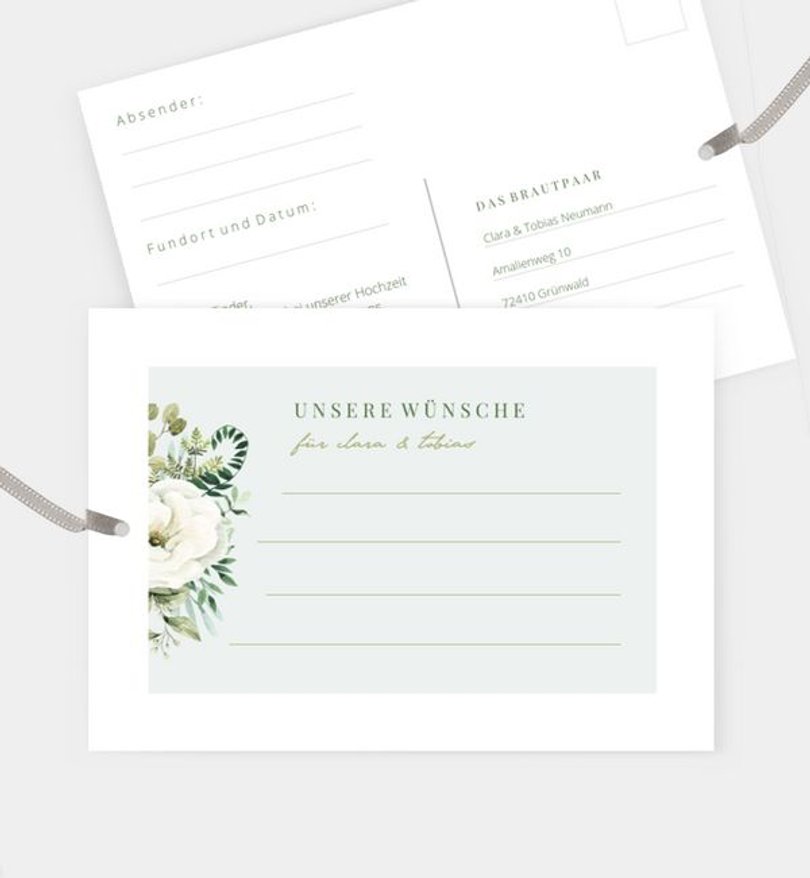 Ballonkarte Hochzeit Green Romance