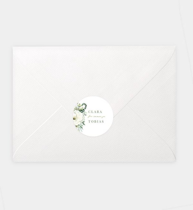 Siegelsticker Hochzeit Green Romance