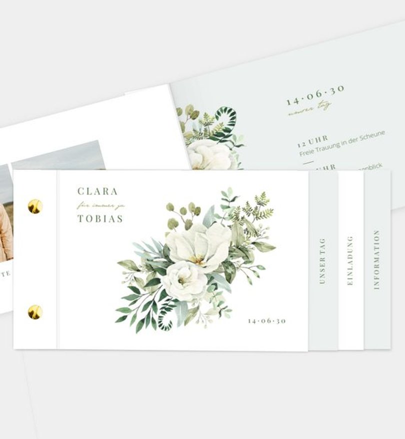 Einladungskarte Hochzeit Green Romance