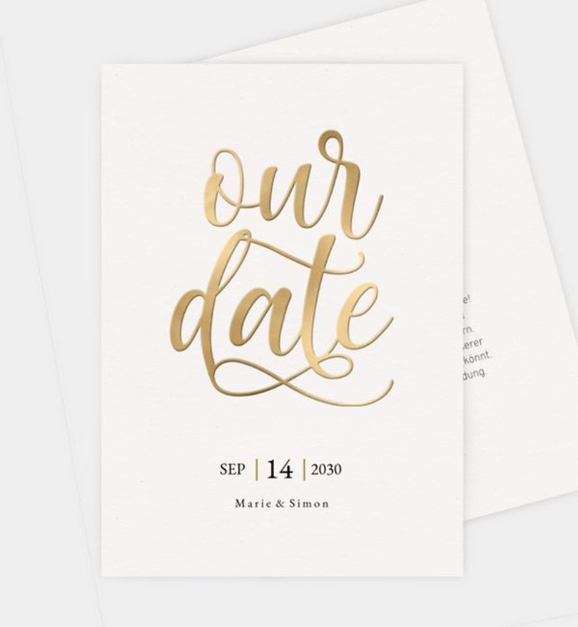 Save-The-Date Karte Hochzeit Golden Wedding