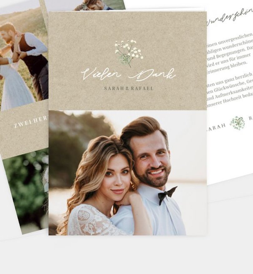 Dankeskarte Hochzeit Schleierkraut