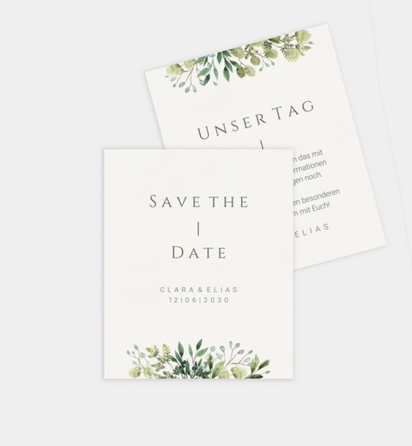 Save-The-Date Karte Hochzeit Elegant Bouquet