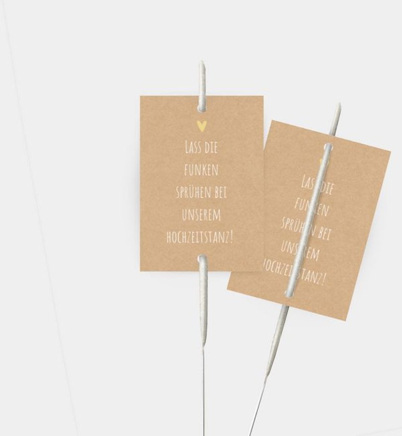 Wunderkerzenetikett Hochzeit Vintage Love