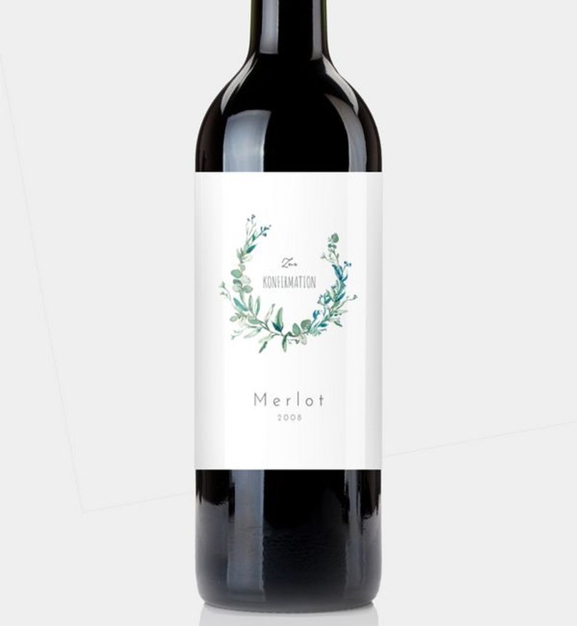 Flaschenetikett Konfirmation Soft Green