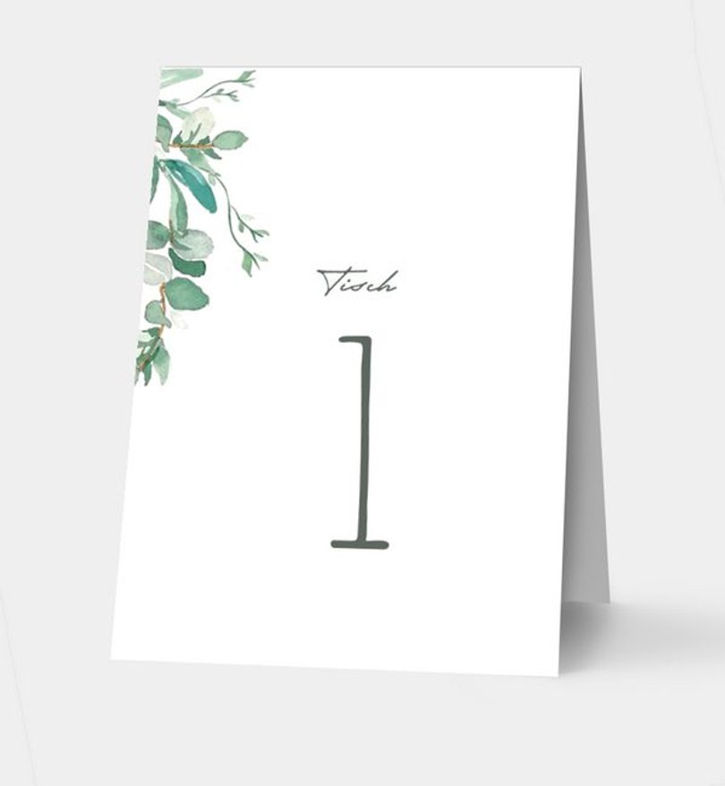 Tischnummer Konfirmation Soft Green