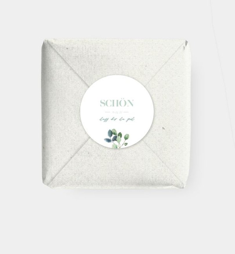 Geschenkaufkleber Hochzeit Minty Flower
