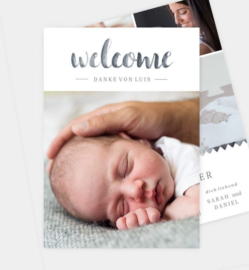 Dankeskarte Geburt First Welcome