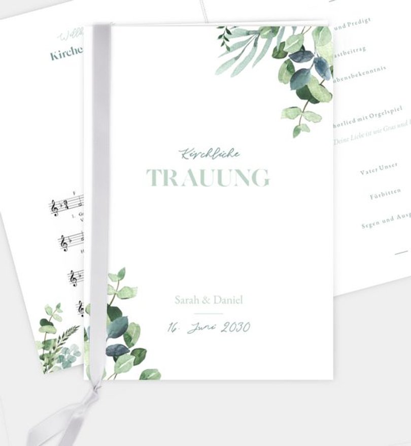 Kirchenheft Hochzeit Minty Flower