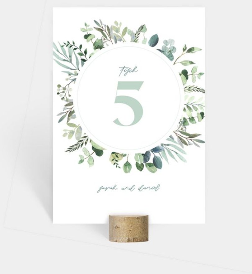 Tischnummer Hochzeit Minty Flower