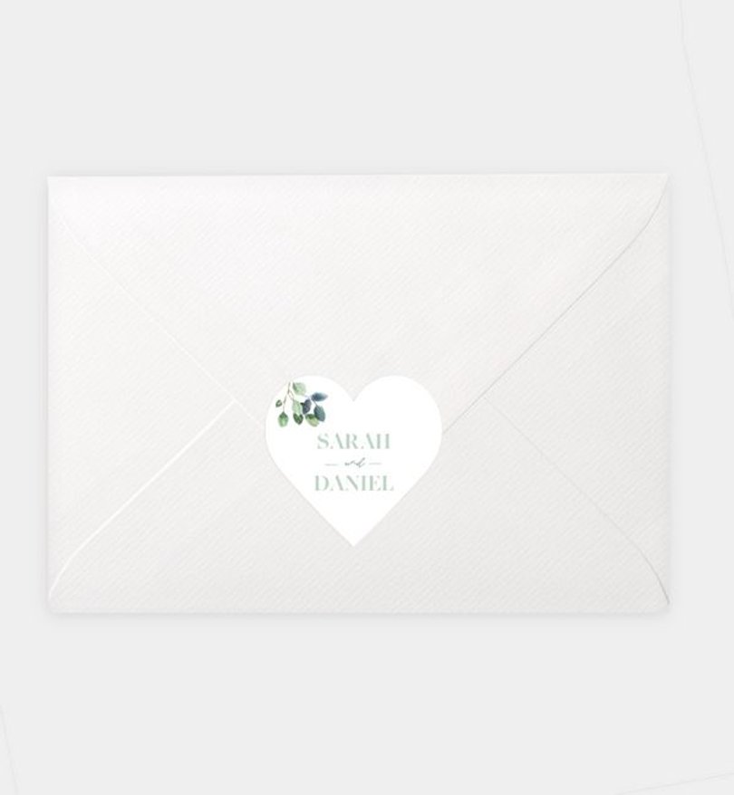 Siegelsticker Hochzeit Minty Flower