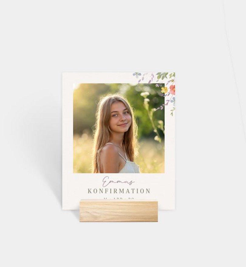 Fotoaufsteller konfirmation/fotoaufsteller/occasion Wildflowers