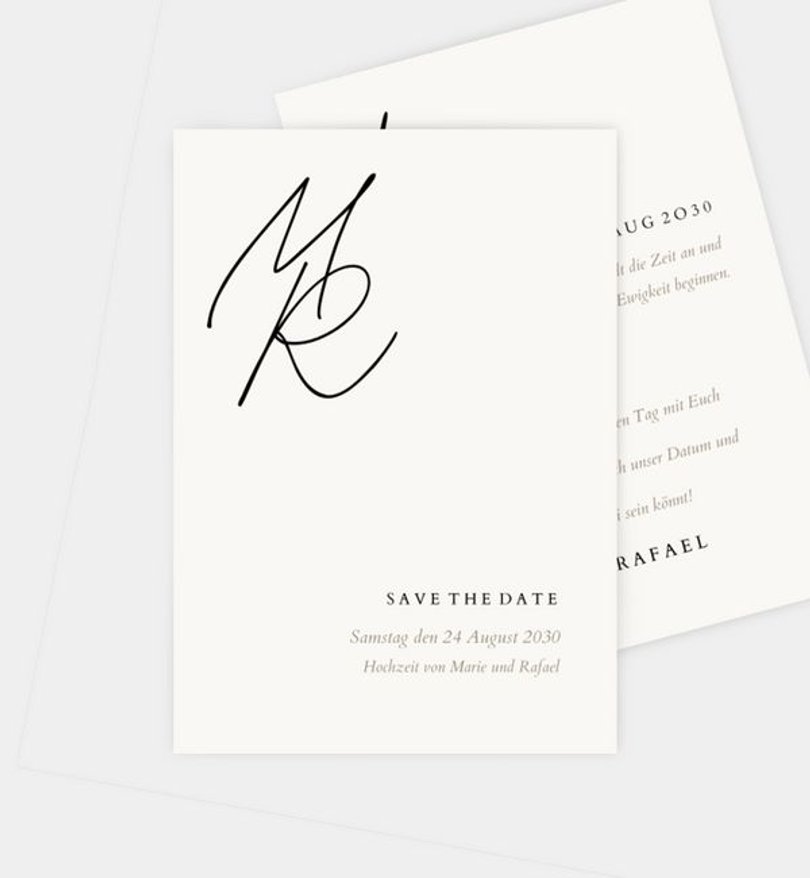 Save-The-Date Karte Hochzeit Tiefe Liebe