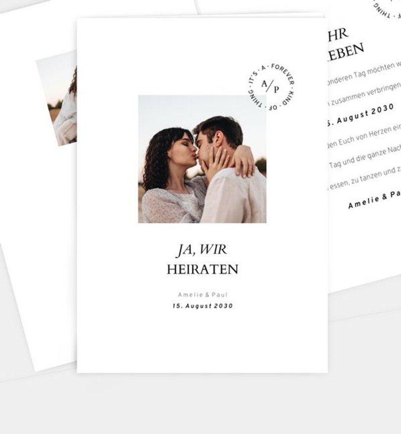 Einladungskarte Hochzeit Wedding square