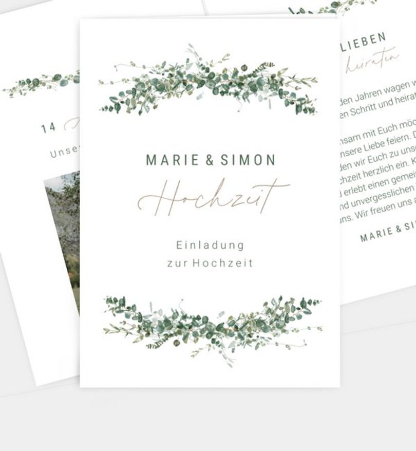 Einladungskarte Hochzeit Botanischer Garten