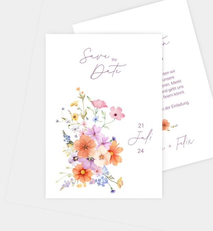 Save-The-Date Karte Hochzeit Colourblocking