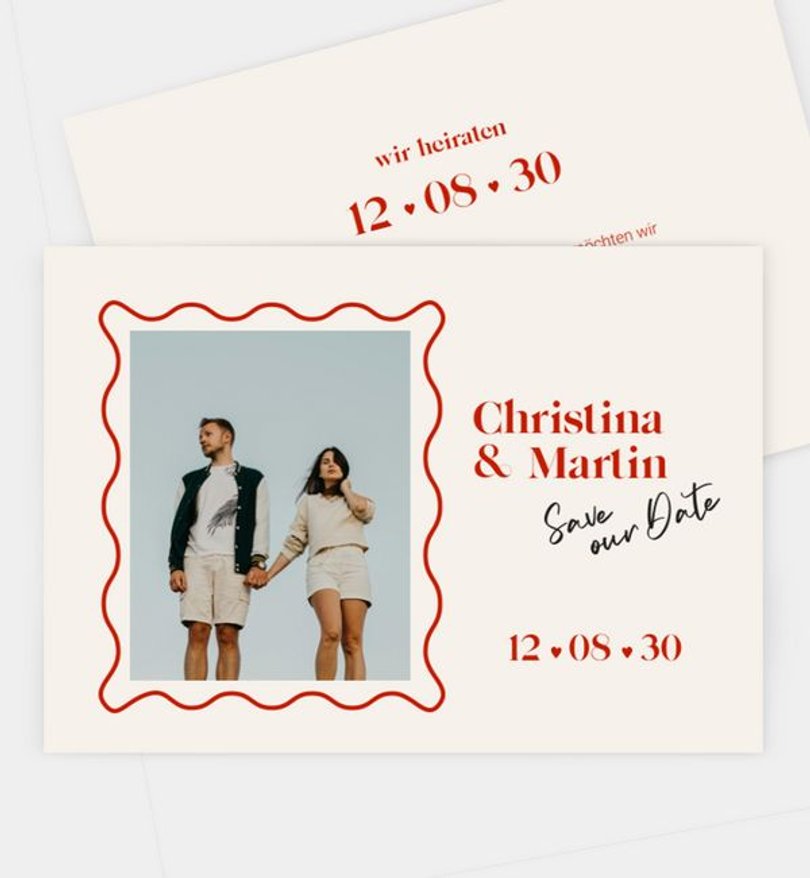 Save-The-Date Karte Hochzeit Modern Handmade