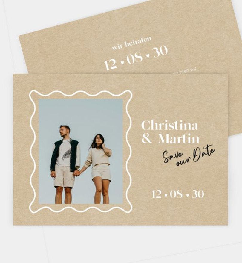 Save-The-Date Karte Hochzeit Modern Handmade