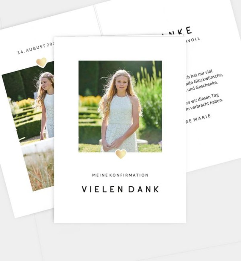 Dankeskarte Konfirmation Sign of love