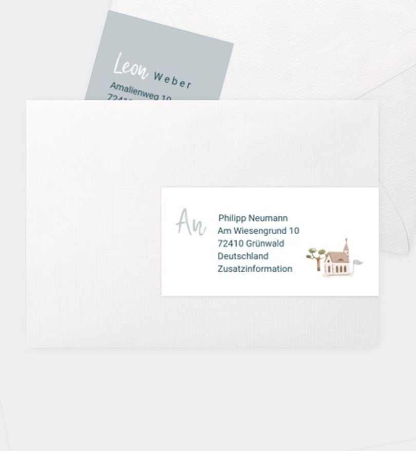 Adressaufkleber Kommunion Fisch Silhouette