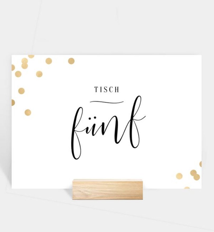 Tischnummer Kommunion Confetti Love