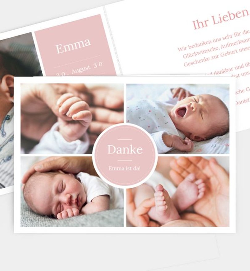 Dankeskarte Geburt Little Dot