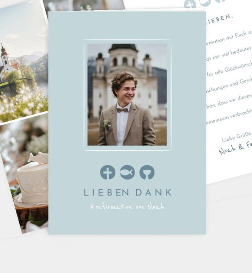 Dankeskarte Konfirmation Symbolisch