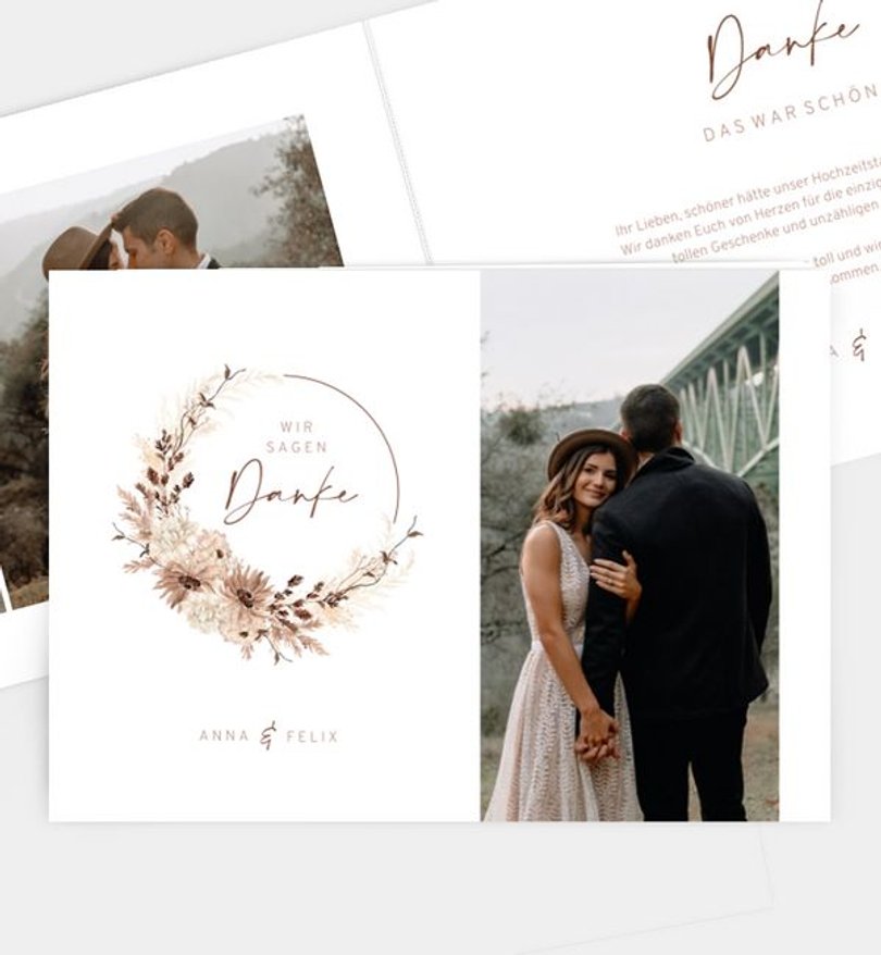 Dankeskarte Hochzeit Precious Yes