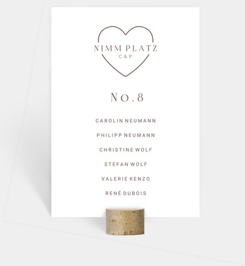 Gruppentischkarte Hochzeit Full with Love