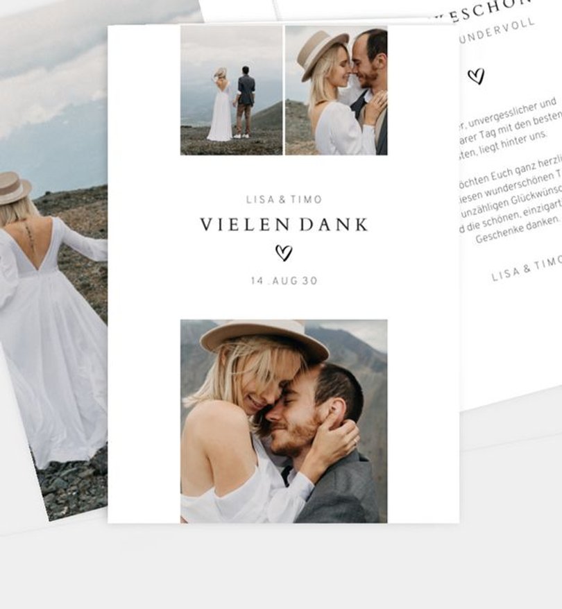 Dankeskarte Hochzeit Damals wie heute