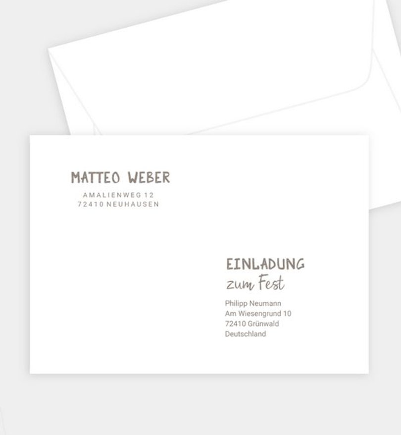 Briefumschlag Konfirmation Typo Kreuz